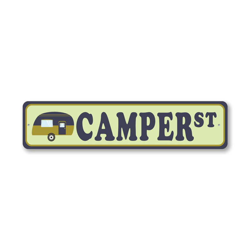 Enseigne en aluminium Camper Street, H 4 po x l 18 po x P 0,04 po