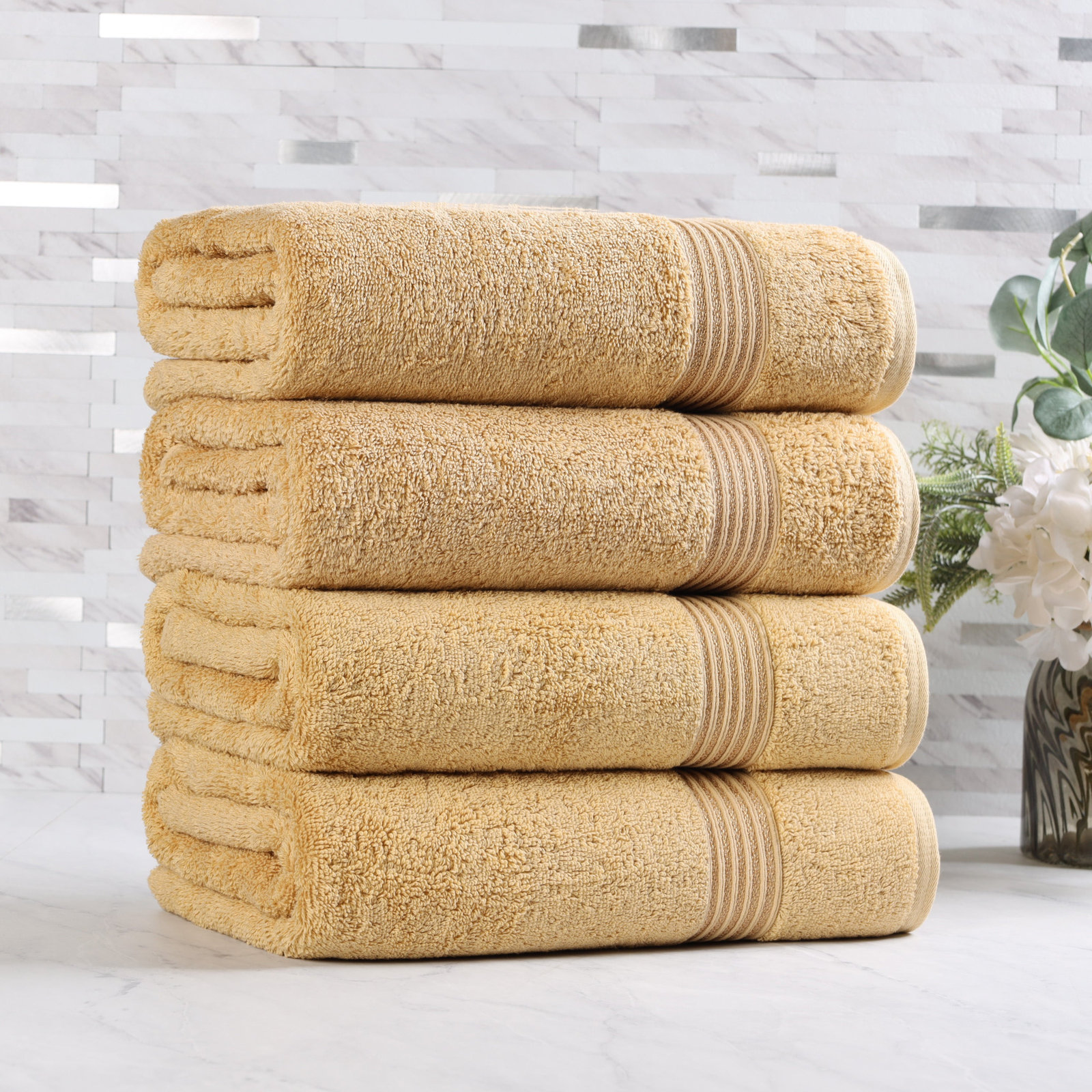 Oleg Egyptian Cotton Bath Towel, Gold