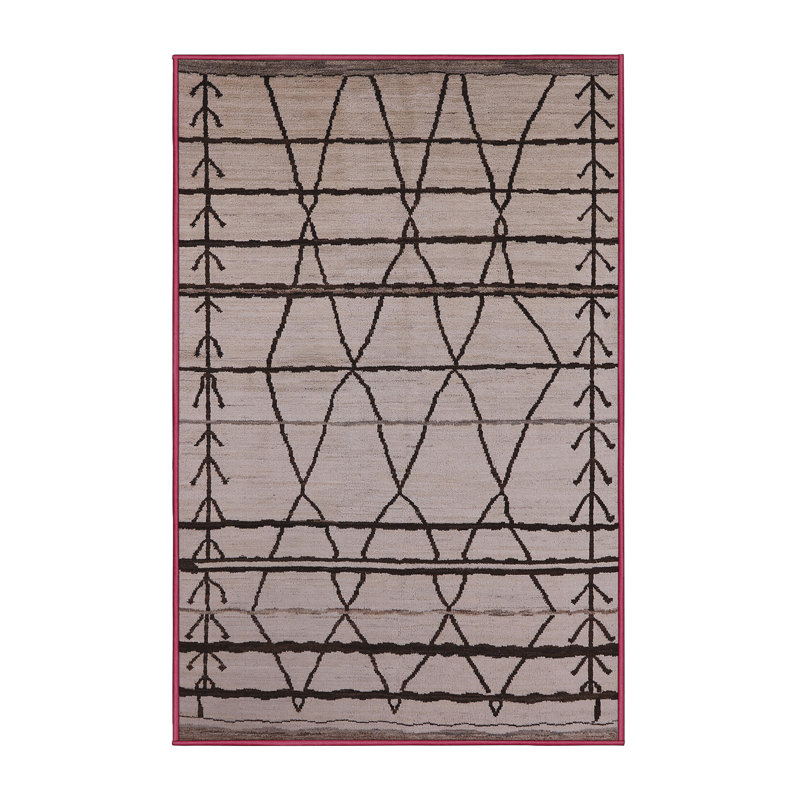 Tapis brun à motif géométrique Bayfield, Tapis de couloir 2 pi x 5 pi