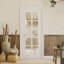Dalle de porte intérieure avec cadre - porte en panneau de fibres à densité moyenne blanche en verre transparent 10 Lite, ensemble de porte de style pré-suspendu avec charnières préinstallées, poignée argentée verrouillable incluse, pas de trous pré-percés-125132397-125132401