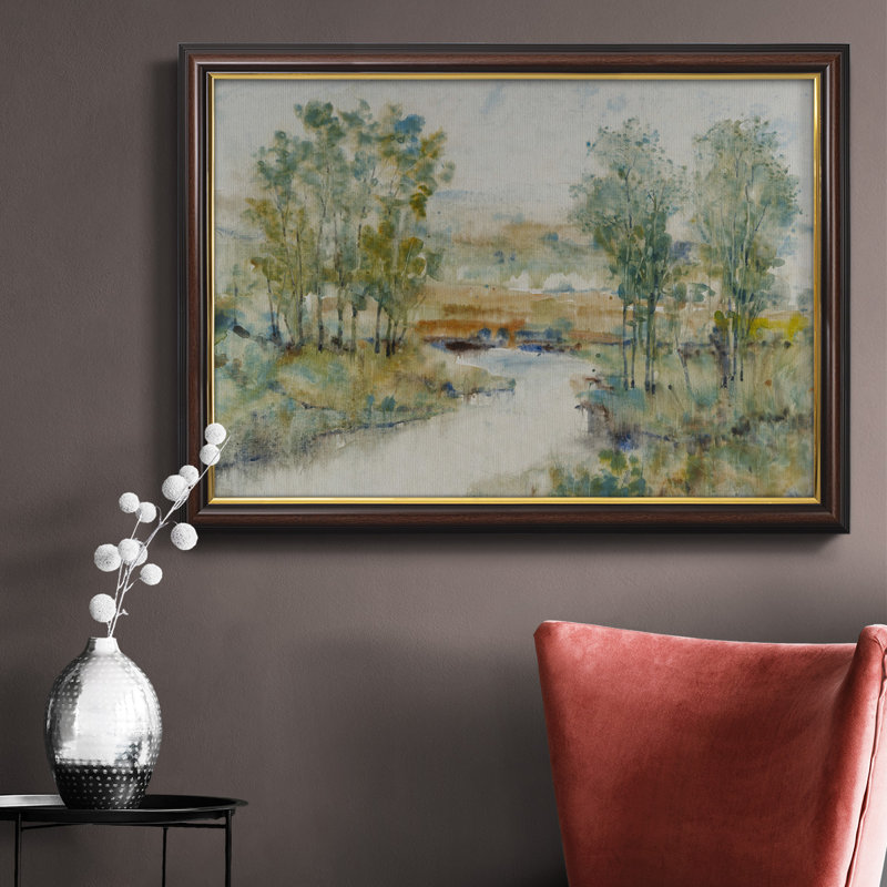 Toile encadrée haut de gamme Trees On The Creek II - prête à être accrochée, H 24 po x l 36 po x P 2,5 po
