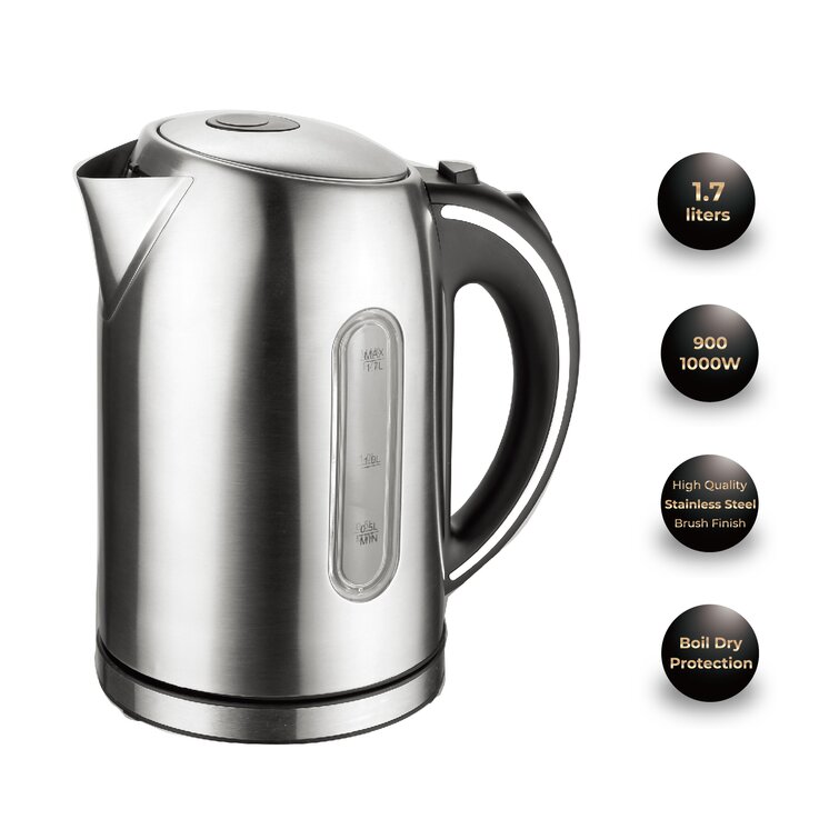 Chef'sChoice 673 Cordless Compact Electric Kettle in Brushed Stainless  Steel Features Boil Dry Protection and Auto Shut Off Easy Pour, 1-Liter,  Silver