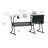 Sewing Table With Storage Drawers And Large Lower Shelf, Black And White, 24"D X 60"W X 29"H
