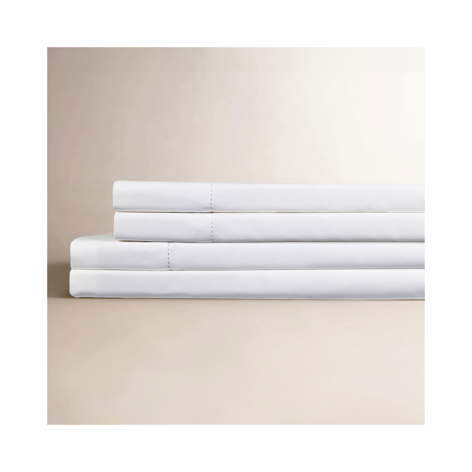 Brigida Sateen Sheet Set, Cal King Sheet Set + Fitted Sheet + 2 Pillowcase, White
