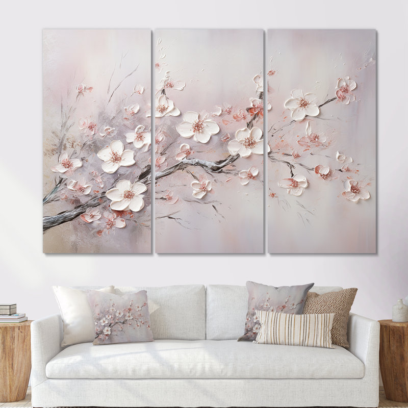 Ensemble de salon Gonsales - Fleurs, art mural, Toile tendue, H 32 po x l 48 po x P 1 po