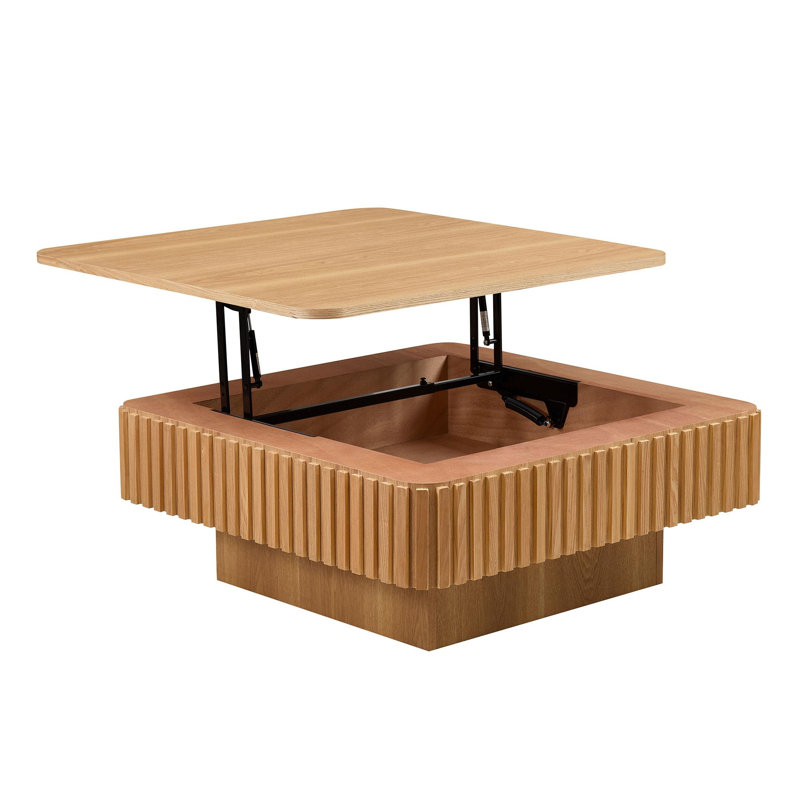 Table basse à plateau relevable 35,43 po, Bois de chêne