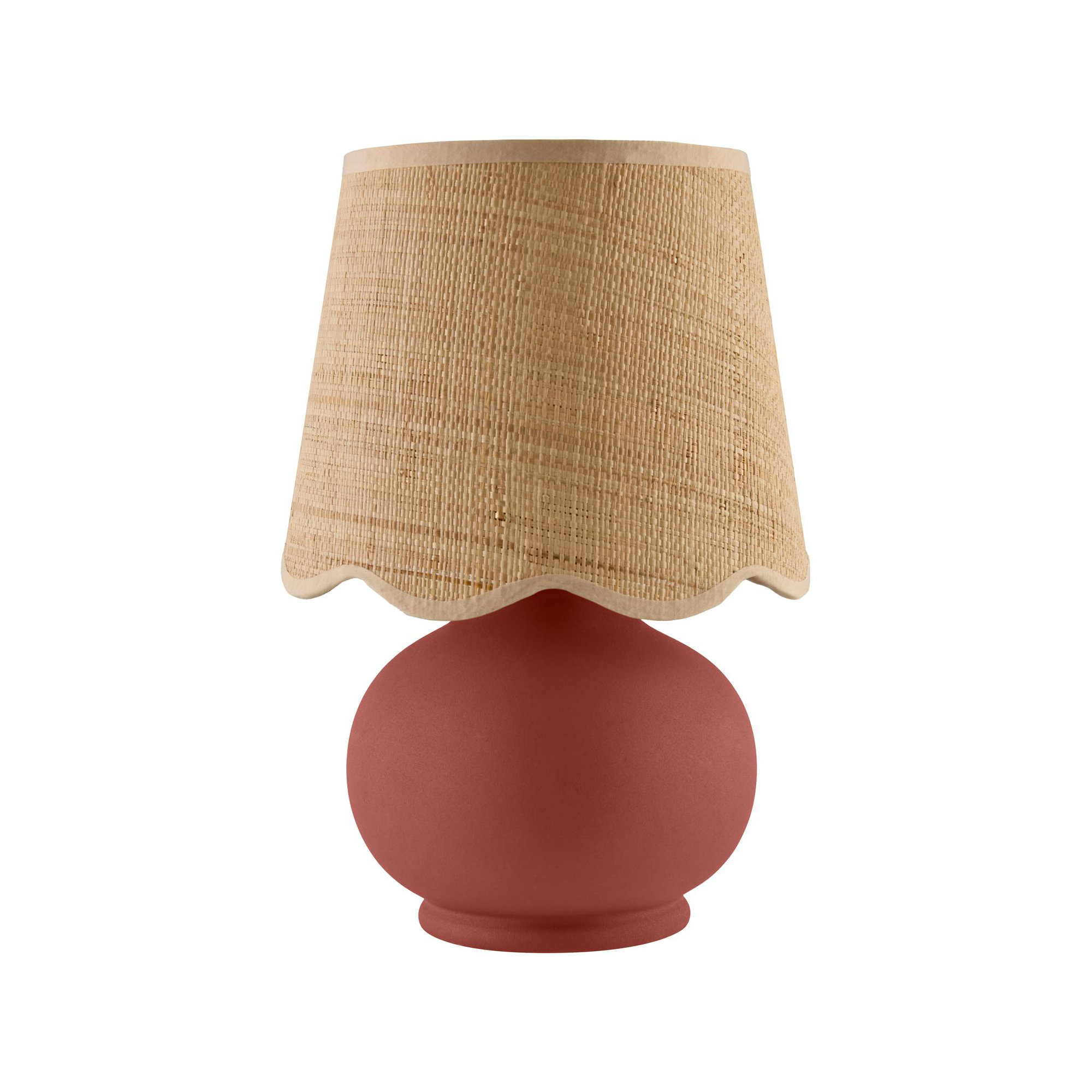 Momsen Scallop Shade Matte Lamp, Red, 13"H x 8"W x 8"D, Natural
