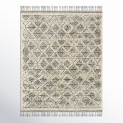 Keshaun Hand Knotted Wool Geometric Indoor Rug