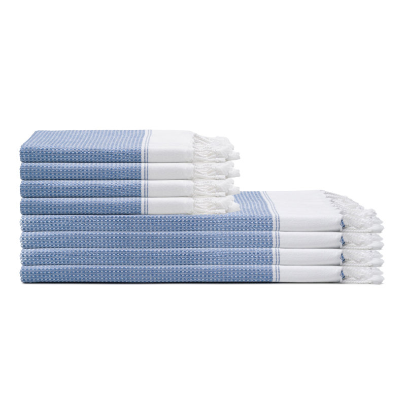 Ensemble de serviettes en coton Pria, Denim Blue