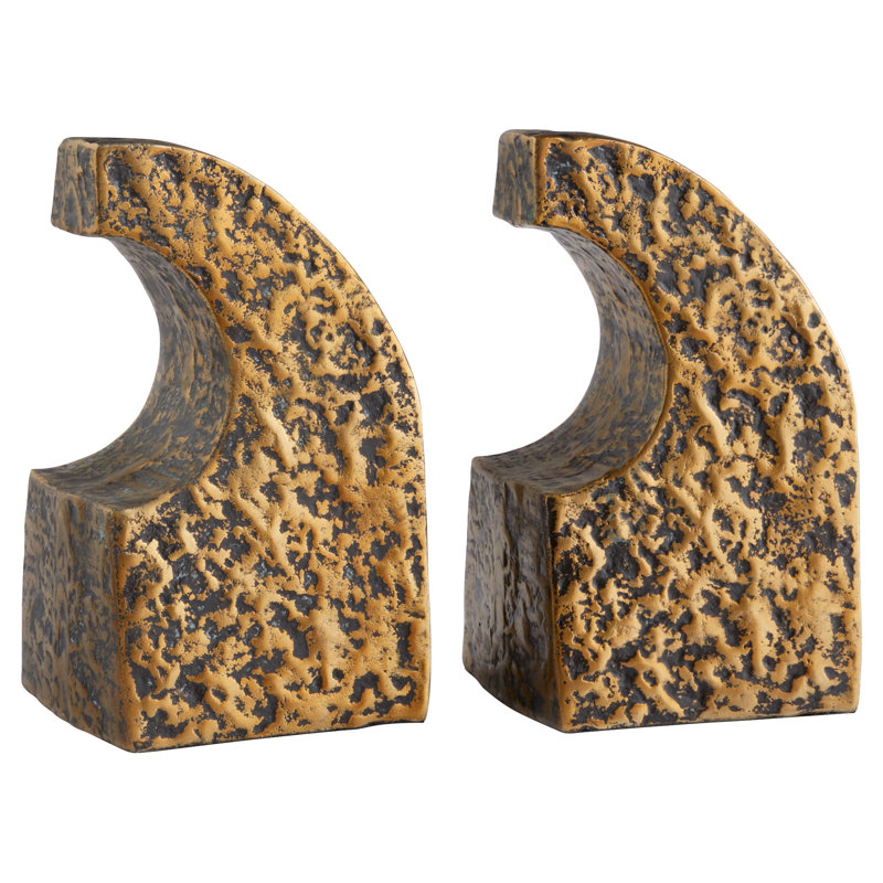 Apostrophe Modern & Contemporary Aluminum Non-Skid Bookends