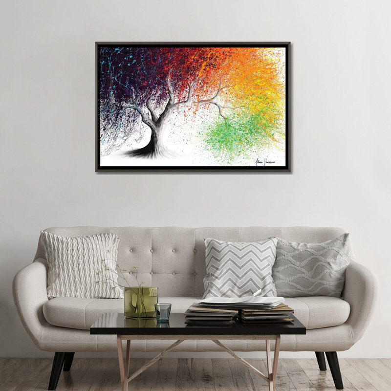 «Rainbow Season Tree» par Ashvin Harrison - impression, H 32 po x l 48 po x 1,5 po, Aucun mat