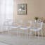 Ensemble de salle à manger 1 + 4,5 pièces, table de salle à manger à pieds en métal Mid-Century pour 4-6 personnes avec plateau en panneau de fibres à densité moyenne, table de salle à manger à piédestal, table basse de loisir, ensemble blanc-17335197-17335195