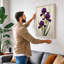 Three Purple Irises Botanical - Wrapped Canvas-593549741-593549743