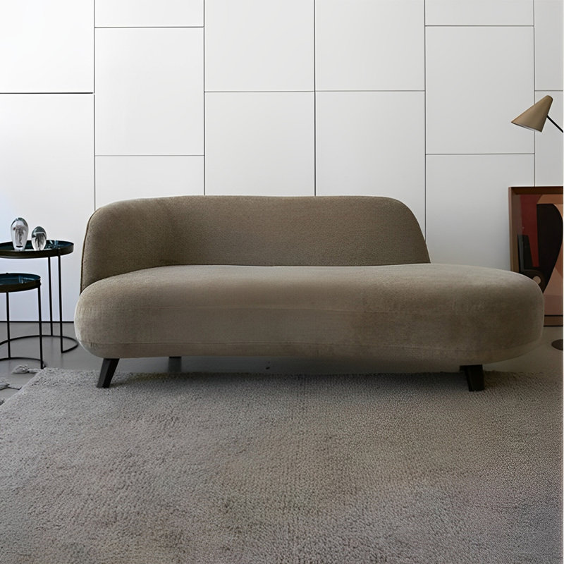 Méridienne simple au design créatif et moderne, Taupe, Orienté à gauche (vu de face)