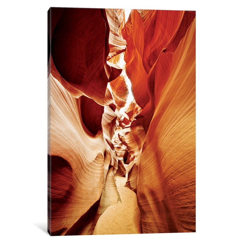 Antelope Canyon I, reproduction de photo sur toile tendue, Papier d'art encadré noir, Blanc, H 32 po x l 24 po x P 1 po