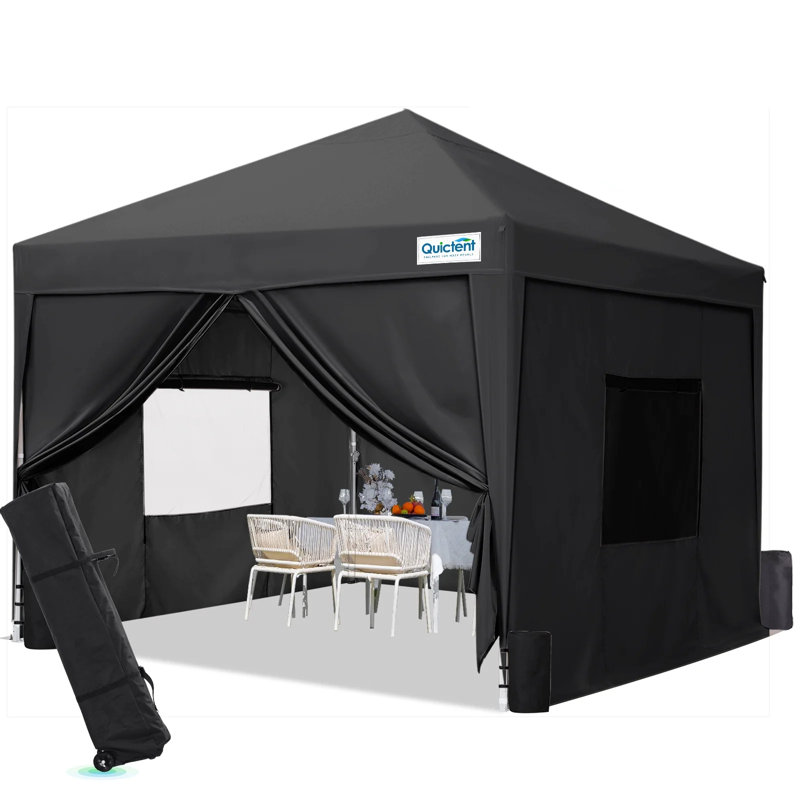 Tente à baldaquin Quoptent 8 'x 8', H 8 pi x P 8 pi, Noir