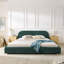 Structure de lit rembourrée de style minimaliste moderne avec tête de lit haute incurvée, support de pieds robuste en fil de qualité supérieure, matelas non inclus-159495249-159986430
