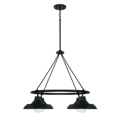 4-Light Chandelier With Black Metal Shades -  Capital Lighting, 442141MB