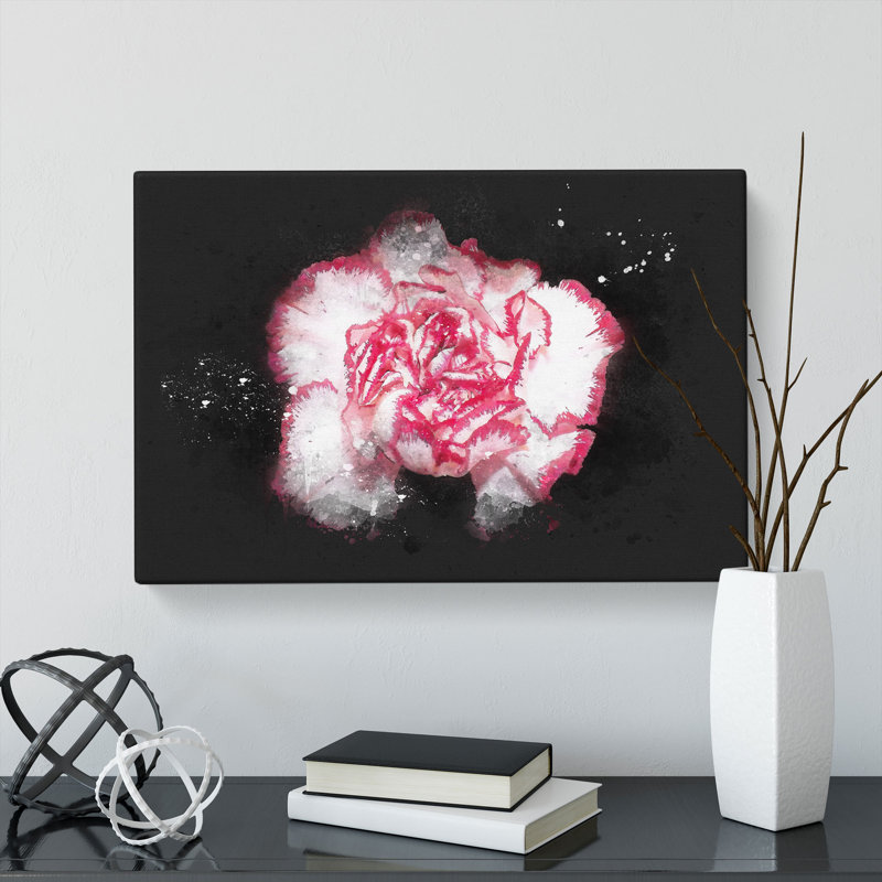 Pink Carnation Flower - Wrapped Canvas, 60cm H x 91cm W x 3cm D