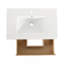 Meuble-lavabo suspendu moderne de 76 cm avec lavabo en céramique et tablette latérale ouverte réversible, fixé au mur, 2 tiroirs à fermeture en douceur