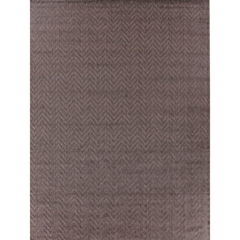 Demani Wool Chevron Area Rug in Brown, Rectangle 8' x 10'