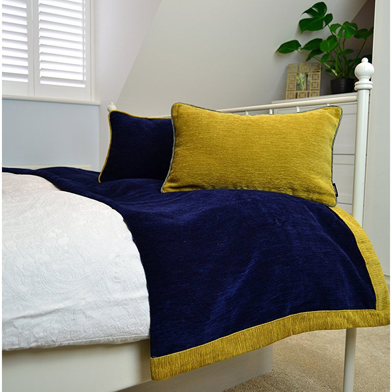 Baccus Blanket, Navy Blue/Orche