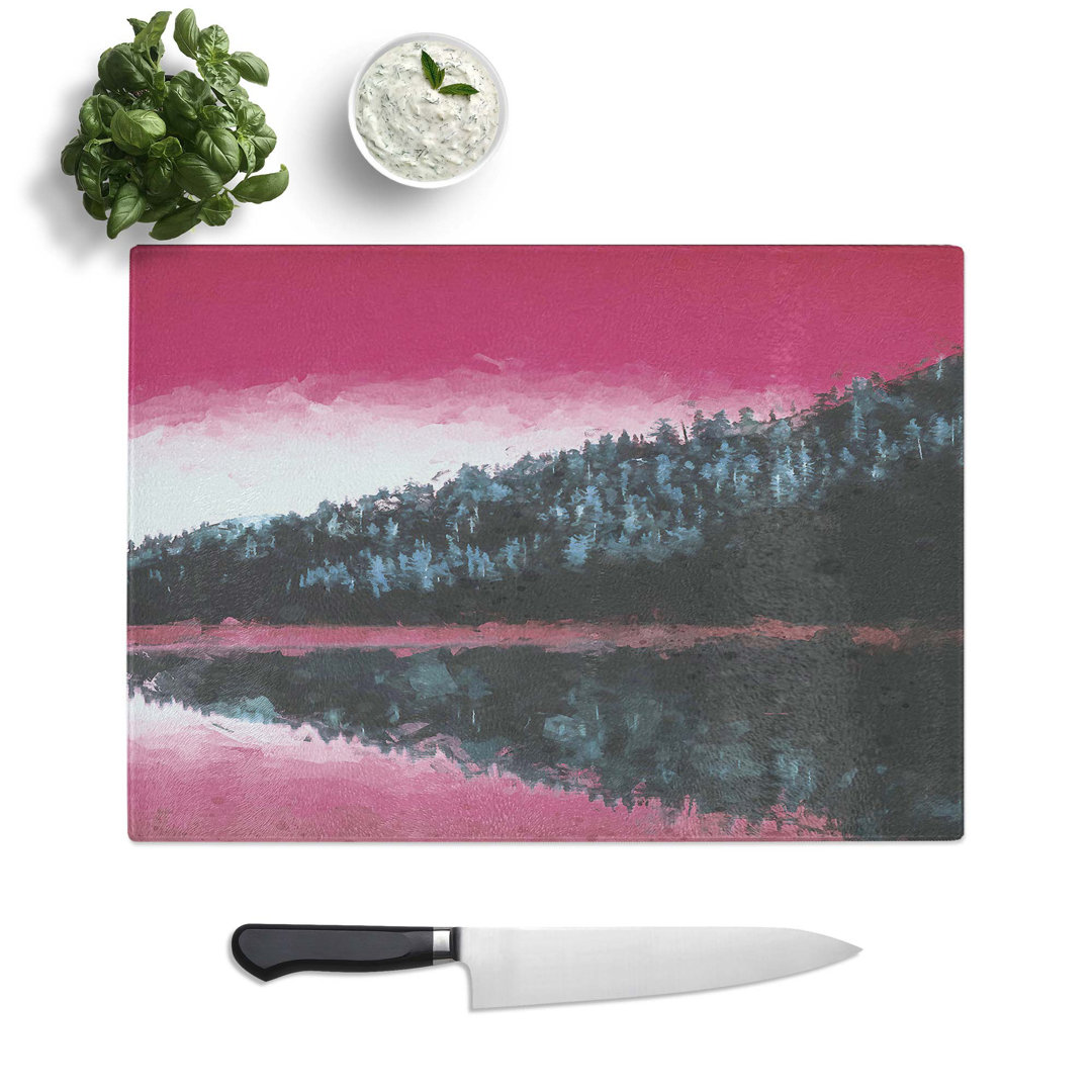 Tempered Glass the Pink Forest Angles in Abstract Chopping Board