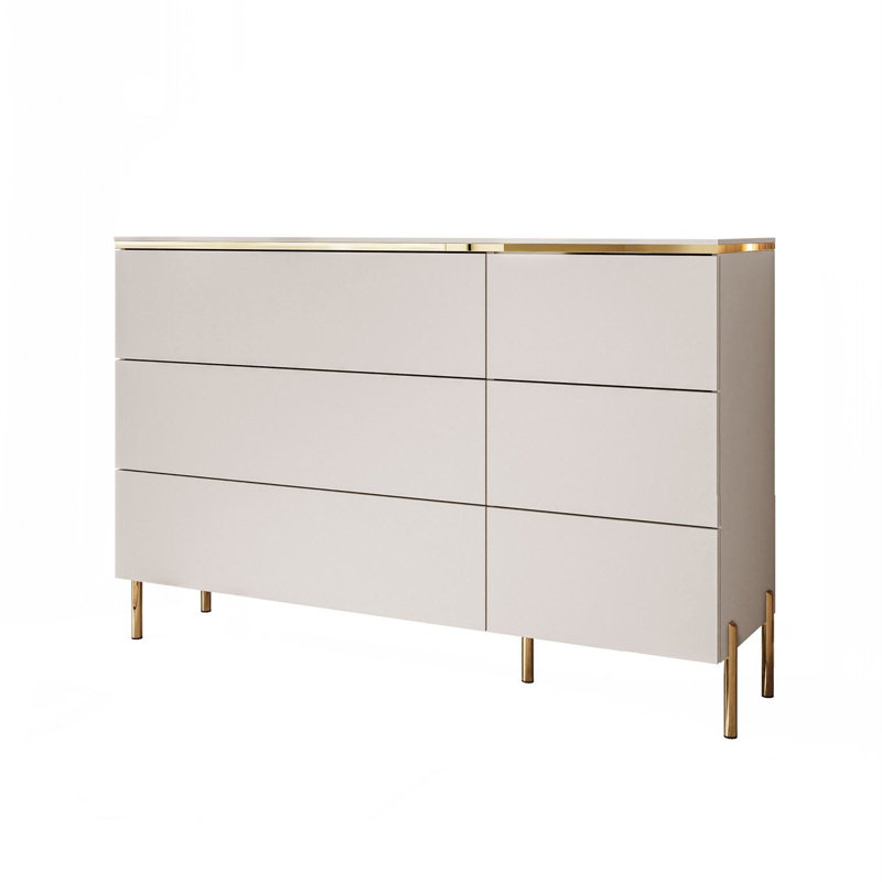Aurora 138cm 6-Drawer Chest of Drawers