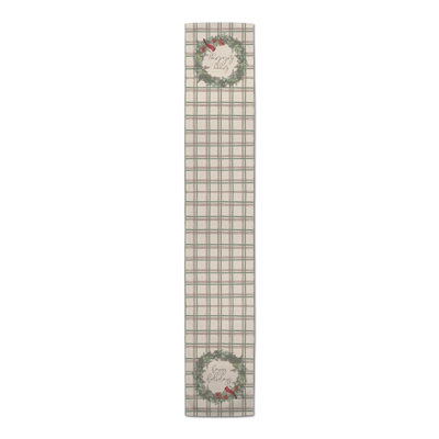 Happy Holidays Plaid Table Runner