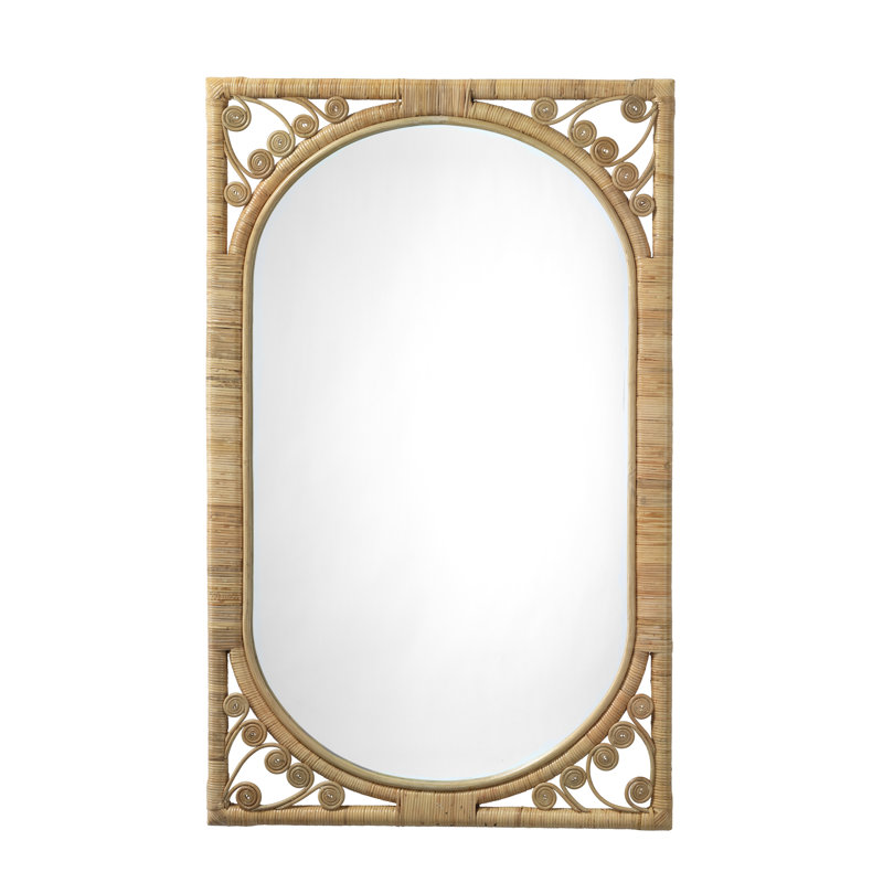 Primrose Handcrafted Rattan Rectangular Wall Mirror
