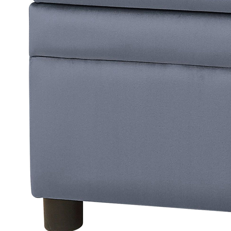Grey Velvet Upholstered With Storage - Hinge For Convenience Luxury Unit A Living Space
