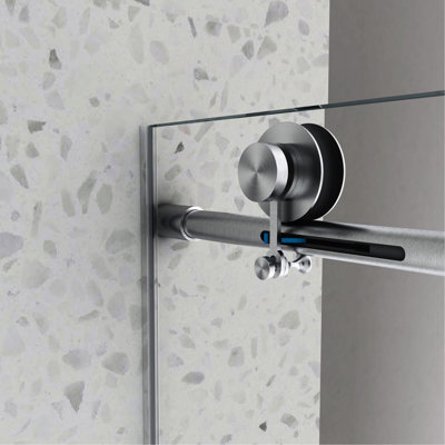Porte de douche en nickel brossé 6063 - Fermeture en douceur, Nano facile à nettoyer, verre trempé, poulies en acier inoxydable 304 de 70 mm pour la salle de bain en nickel, fabrication, fermeture,