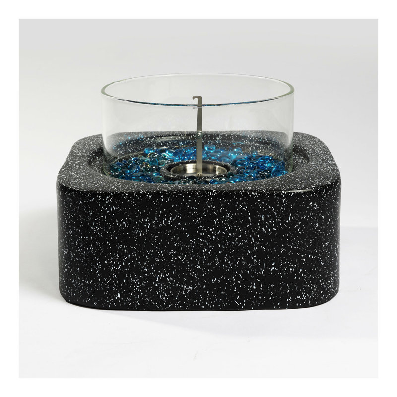 Tabletop Fire Pit with Glass Wind Guard