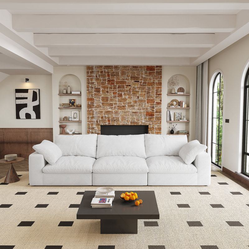 Canapé modulaire surdimensionné surdimensionné en nuage, canapé 3 places rembourré en duvet 120 po