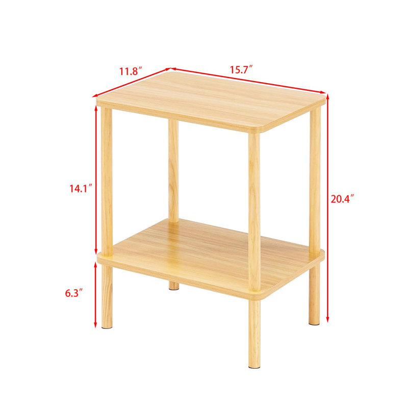 2 Tier End Table Set of 2, Natural