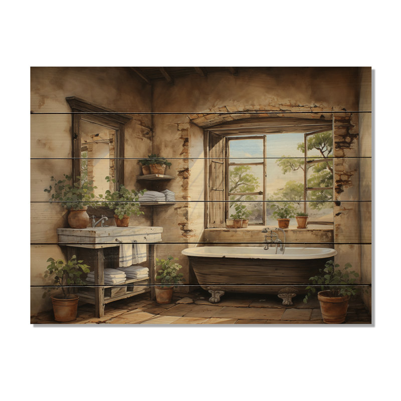 Countryside Crimson Vineyard I On Wood Print, H 30 po x l 40 po x P 0,78 po