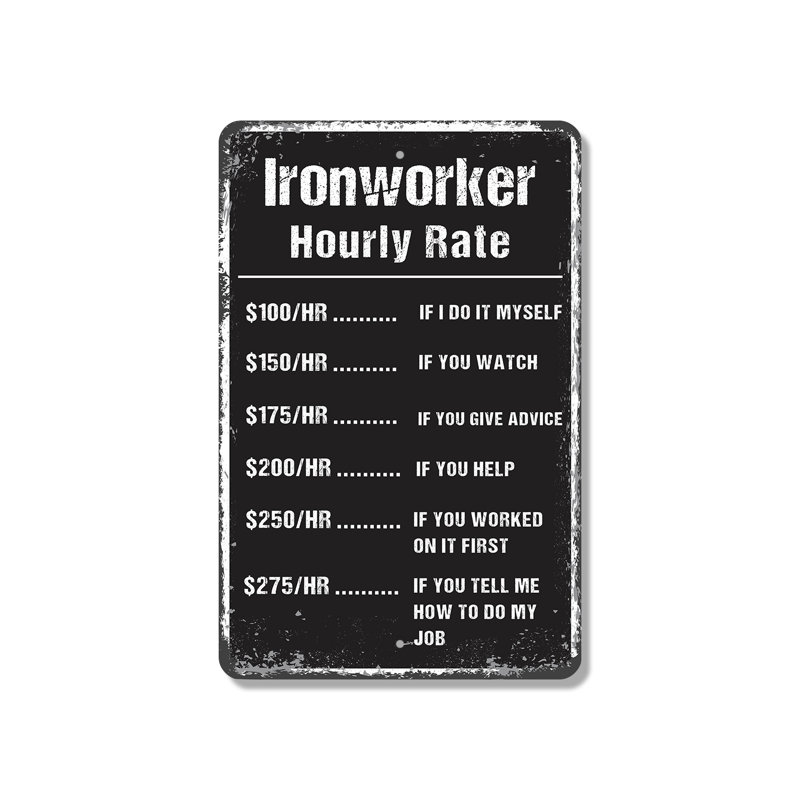 Plaque en plastique personnalisable 10 po x 14 po Ironworker, H 10 po x l 14 po x P 0,1 po