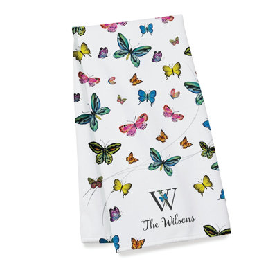 Beautiful Butterflies Bath Towel Name & Initial - N