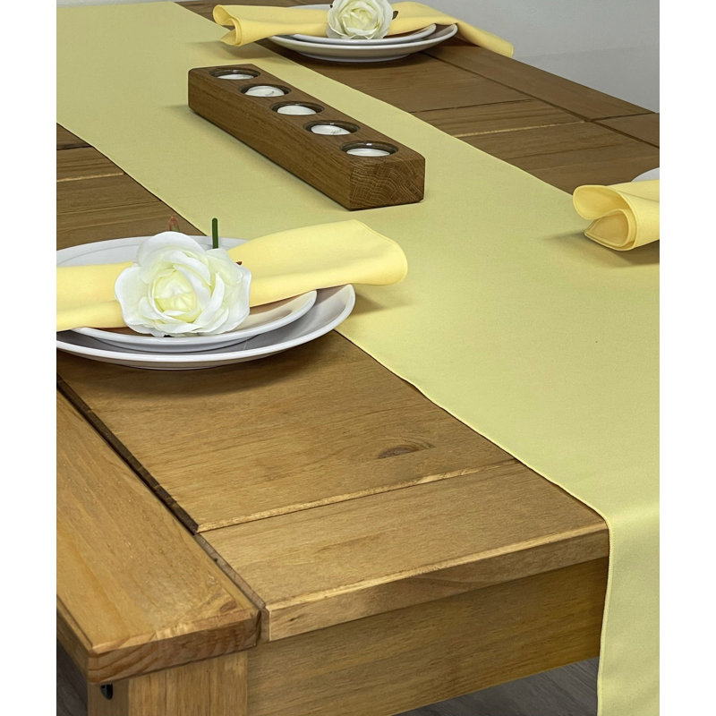 Teal Table Runner 14" x 144" (35cm x 365cm), Lemon, 35cm W x 357cm L