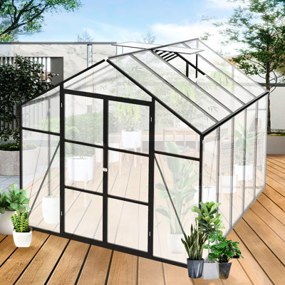Outdoor Backyard Greenhouse 8X10 Ft - Heavy-Duty Construction, Polycarbonate Panels, All, , Spacious, Simple To Assemble, Reliable Drainage For Pleasure Heavy Duty Aluminum Frame, All Season Use,