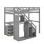 Lit mezzanine simple avec tiroirs, bureau et bande lumineuse-1006232835