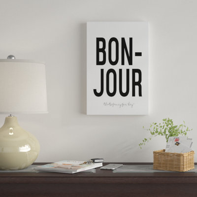 « bonjour », art textuel sur toile