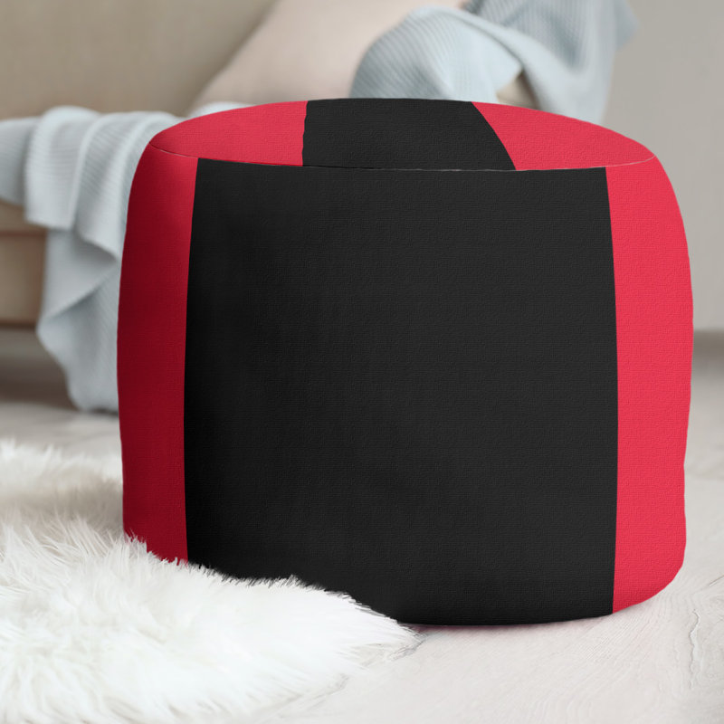 Repose-pieds cubique 21" nebraska, Rouge / noir / rouge