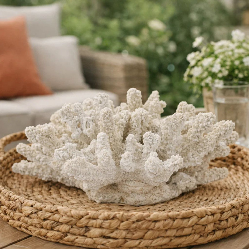 Sculpture côtière en simili corail, réaliste, 8 pouces Coastal