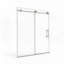 Porte de douche sans cadre en nickel brossé de 112 à 122 cm avec verre trempé transparent et poignée en acier inoxydable