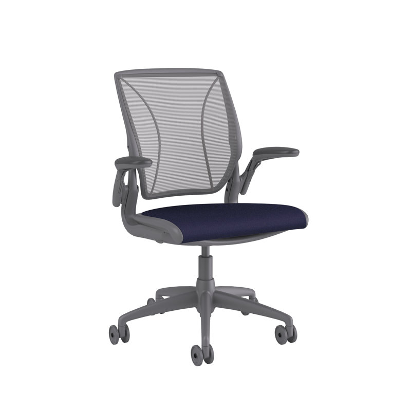 Mesh Task Chair, Gray, Pinstripe/Silver, Pinstripe/Silver