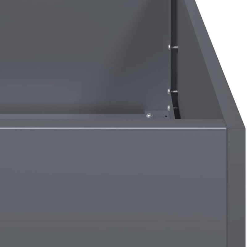 Metal Planter Box, Anthracite, 15.75" H x 47.24" W x 15.75" D