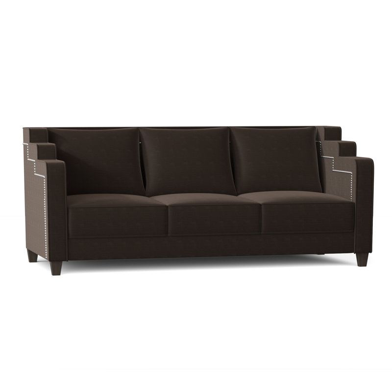 Canapé Abbey, Graphite Metrolinen, Brun acajou