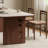Simple retro rectangular dining table set-106735847