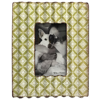 Hunstant Green Metal Beveled Picture Frame